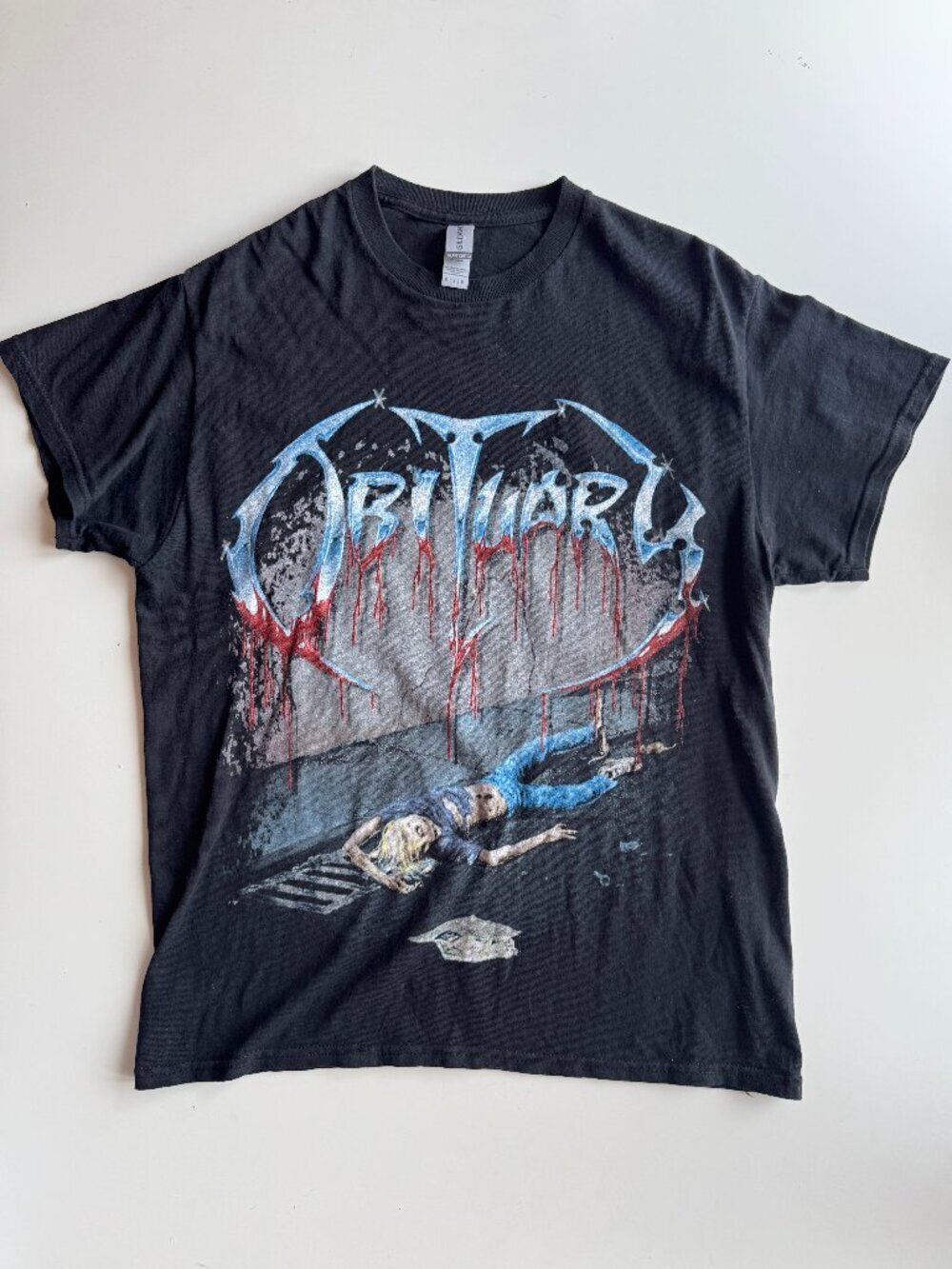 Gilden OBITUARY Black "Slowly We Rot" Heavy Cotton Jersey T-Shirt, Size M